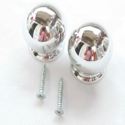 Kit 10 Puxador Moveis Redondo Prata Luxo Gaveta Armario Ponto Bola Furo Unico Parafuso