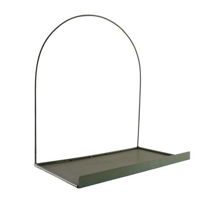 Prateleira Nicho Arco Verde Militar Metal Decorativa Retro Luxo Organizadora Moderna Livros Sala Multiuso