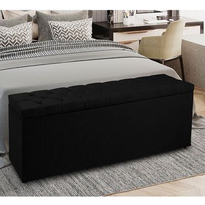 Recamier Baú 1,60m Madrid Suede Preto Dal Poz Estofados