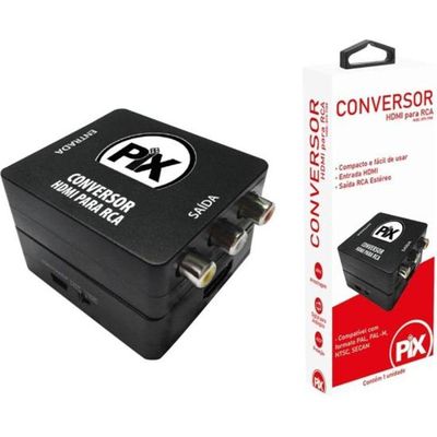 Conversor Hdmi Para Rca Preto Pix