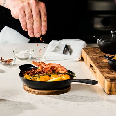 CONJUNTO 4 MINI SKILLET LE CREUSET GOURMAND 16CM EM FERRO FUNDIDO BLACK MATTE 20505160000425