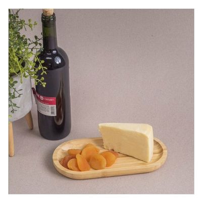 Bandeja de Bambu Prato Oval Petisqueira Servir Decorar 4un