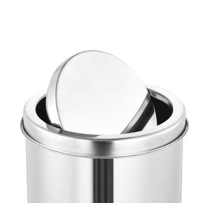 Lixeira Em Inox Basculante 12 Litros Cesto De Lixo Tampa Giratoria Vai E Vem Luxo Grande Banheiro Cozinha Escritorio