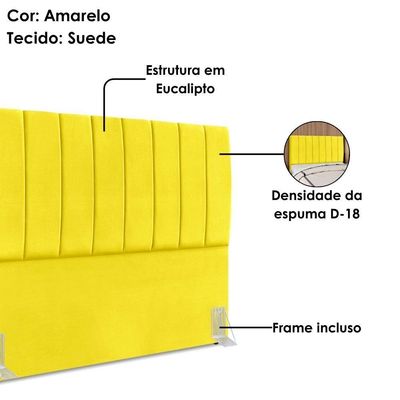 Cabeceira Queen 160 Cm Com Frame Dalia Suede Amarelo Artte Amarelo