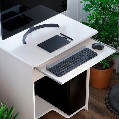 Mesa De Computador Pratica Com Gaveta Branco
