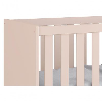 Berço Americano Théo New Rosa Fosco Com Natural - Moveisaqui