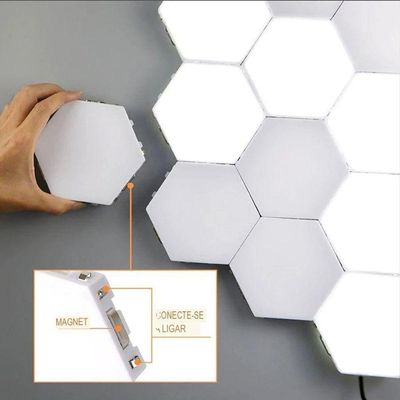 Lampada Luminaria Quantica 5 Led Hexagonal Touch Modular