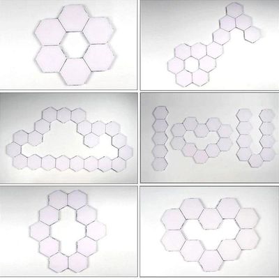 Lampada Luminaria Quantica 5 Led Hexagonal Touch Modular