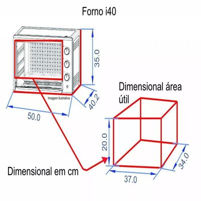 Forno Elétrico De Bancada 40 Litros - I40 - Preto - Fogatti 127v