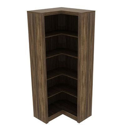 Estante de Canto Para Escritório E Home Office 4 Prateleiras Brandon 171x68cm T01 Nogal - Lyam Decor