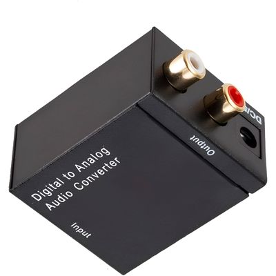 Conversor Óptico Coaxial Digital Áudio RCA Analógico - Áudio Estéreo de Alta Fidelidade