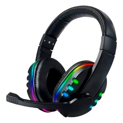 Fone Headset Gamer com Fio Luz RGB Microfone Jogos