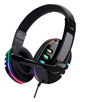 Fone Headset Gamer com Fio Luz RGB Microfone Jogos