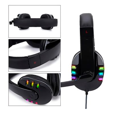 Fone Headset Gamer com Fio Luz RGB Microfone Jogos