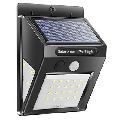Luminária Arandela Jardim Casa com Sensor De Presença Movimento Energia Solar