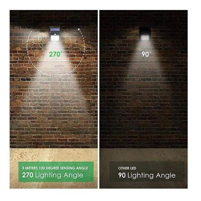 Luminária Arandela Jardim Casa com Sensor De Presença Movimento Energia Solar