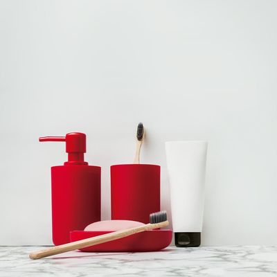 Porta Escova e Pasta De Dentes - Vermelho