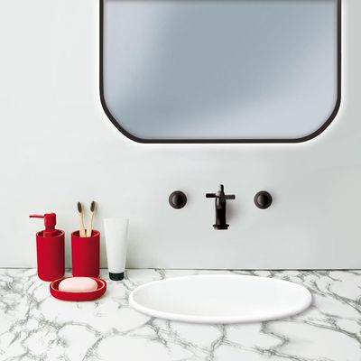 Porta Escova e Pasta De Dentes - Vermelho