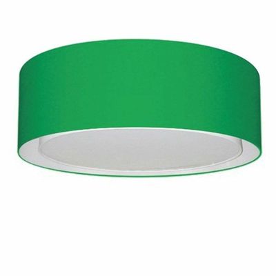 Plafon Cilíndrico Duplo Vivare Md-3037 Cúpula Em Tecido 60x25cm - Bivolt Verde-folha 127/220v