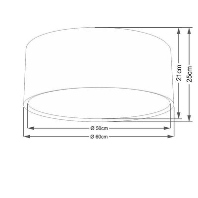Plafon Cilíndrico Duplo Vivare Md-3037 Cúpula Em Tecido 60x25cm - Bivolt Verde-folha 127/220v