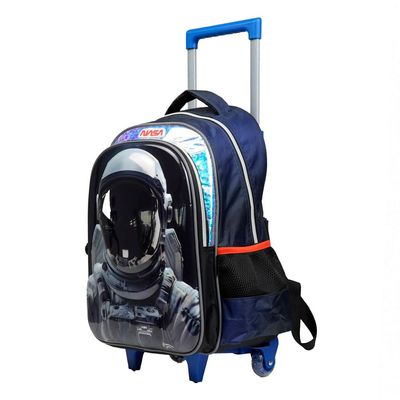 Mochila de Rodinhas Masculina Astronauta Nasa Azul Escuro U / Azul escuro