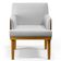 Kit 2 Poltronas Decorativa Para Sala De Estar Beatriz W01 Linho Cinza Couríssimo Marrom - Lyam Decor