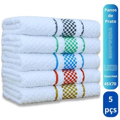 Kit 5 Pano de Prato Super Luxo Atoalhado Premium Gourmet Beka - Sortidos