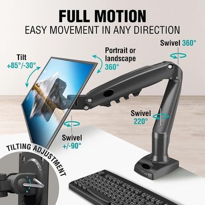 Suporte Monitor de 17 a 30 Ergonômico Articulado Para Mesa Com Pistão a Gás