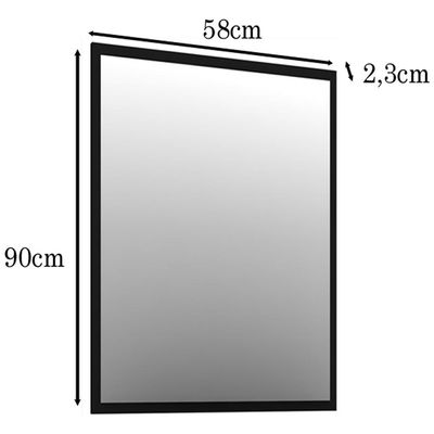 Espelho Para Banheiro Com Painel 58x90 Omega B06 Preto - Lyam Decor
