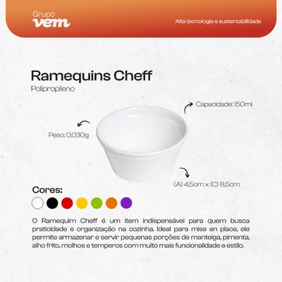 Ramequim Cheff 150ml Amarelo em Polipropileno