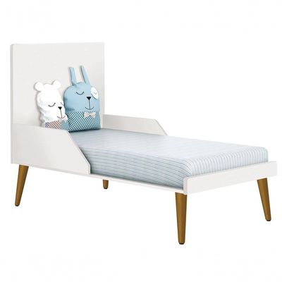 Berço Americano Théo New Branco Fosco Com Madeira - Moveisaqui