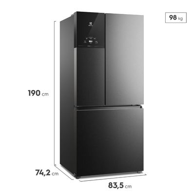 Geladeira Electrolux Frost Free Inverter 590L AutoSense 3 Portas Cor Black Inox Look (IM8B) 220V