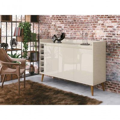 Buffet Aparador Com Adega Retrô Wine Off White - Moveisaqui