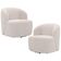 Kit 02 Poltronas Giratória Orgânica Para Sala Living Heidy F04 Bouclê Bege - Lyam Decor