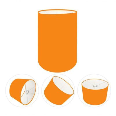 Cúpula Abajur E Luminária Cilíndrica Vivare Cp-7003 ø15x20cm - Bocal Nacional Laranja
