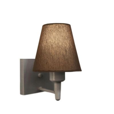 Arandela Quadrada Md-2034 Cinza Cúpula Em Tecido Cone Café - Bivolt