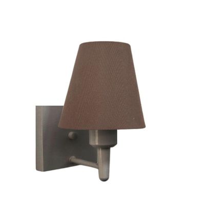 Arandela Quadrada Md-2034 Cinza Cúpula Em Tecido Cone Café - Bivolt