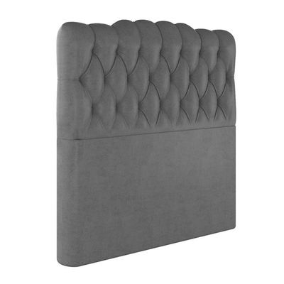 Cabeceira Estofada Queen 160 Cm Prisma Veludo Cinza