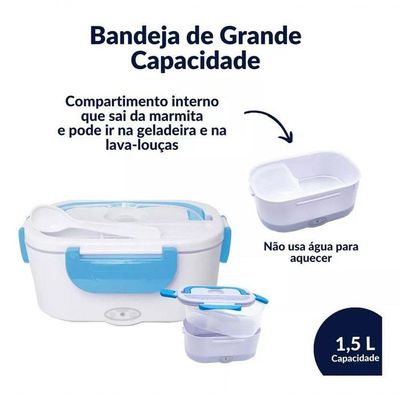 Marmita Termica Eletrica Portatil Veiculo 12v/24v Azul