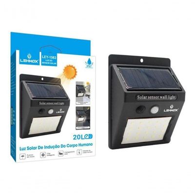 Luz De Led Solar 20 A 100 Leds área Externa Sensor Movimento
