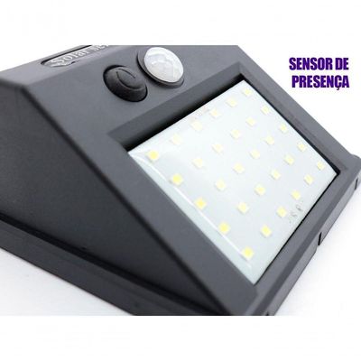 Luz De Led Solar 20 A 100 Leds área Externa Sensor Movimento