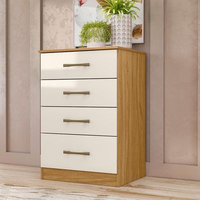 Comoda 4 Gavetas 61 Cm MS913 Moval Freijo Off White