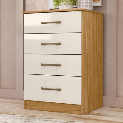 Comoda 4 Gavetas 61 Cm MS913 Moval Freijo Off White