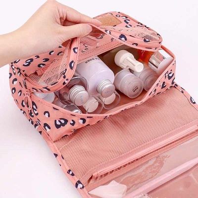 Necessaire Em Nylon Organizadora Higiene Para Viagem Onça Rosa