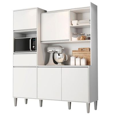 Kit Cozinha Compacta 5 Portas 160 Cm Isabel Branco Reajl Moveis Branco