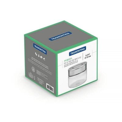 Pote De Vidro Tramontina Purezza Com Tampa De Aço Inox 10cm 0,4 Litros