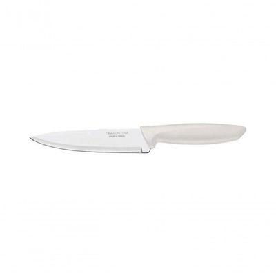 Faca Chef Tramontina Plenus 6" Aço Inox Cabo Off White