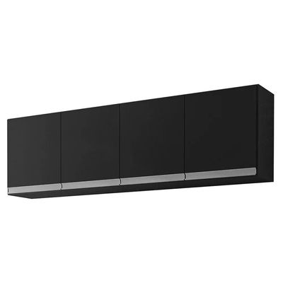 Armario Aéreo Geladeira 150cm Andréia 2 Portas Ajl Móveis Preto