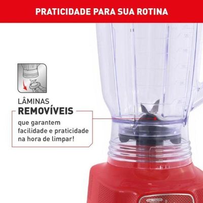 Liquidificador Arno Power Mix 700W Vermelho 110V