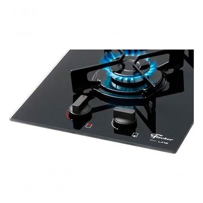 Fogão Cooktop Com Alimentação Gás Fischer Preto 2 Queimadores Bivolt